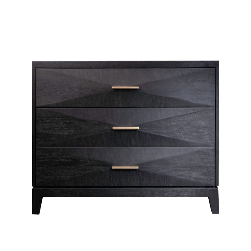 Forrest Three Drawer Nightstand:  Onyx Oak