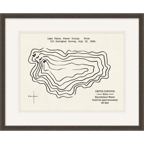 Lake Tahoe Map 22x18